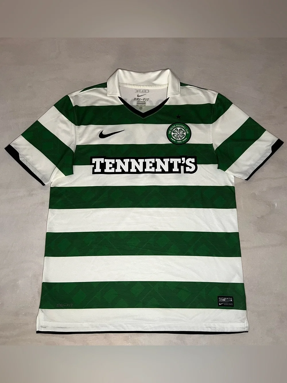 Nike Celtic FC Hooped Soccer Jersey - Green & White
